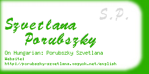 szvetlana porubszky business card